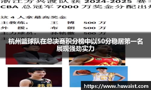 杭州篮球队在总决赛积分榜中以50分稳居第一名展现强劲实力